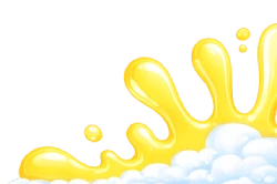 Yellow and white splash on black background.